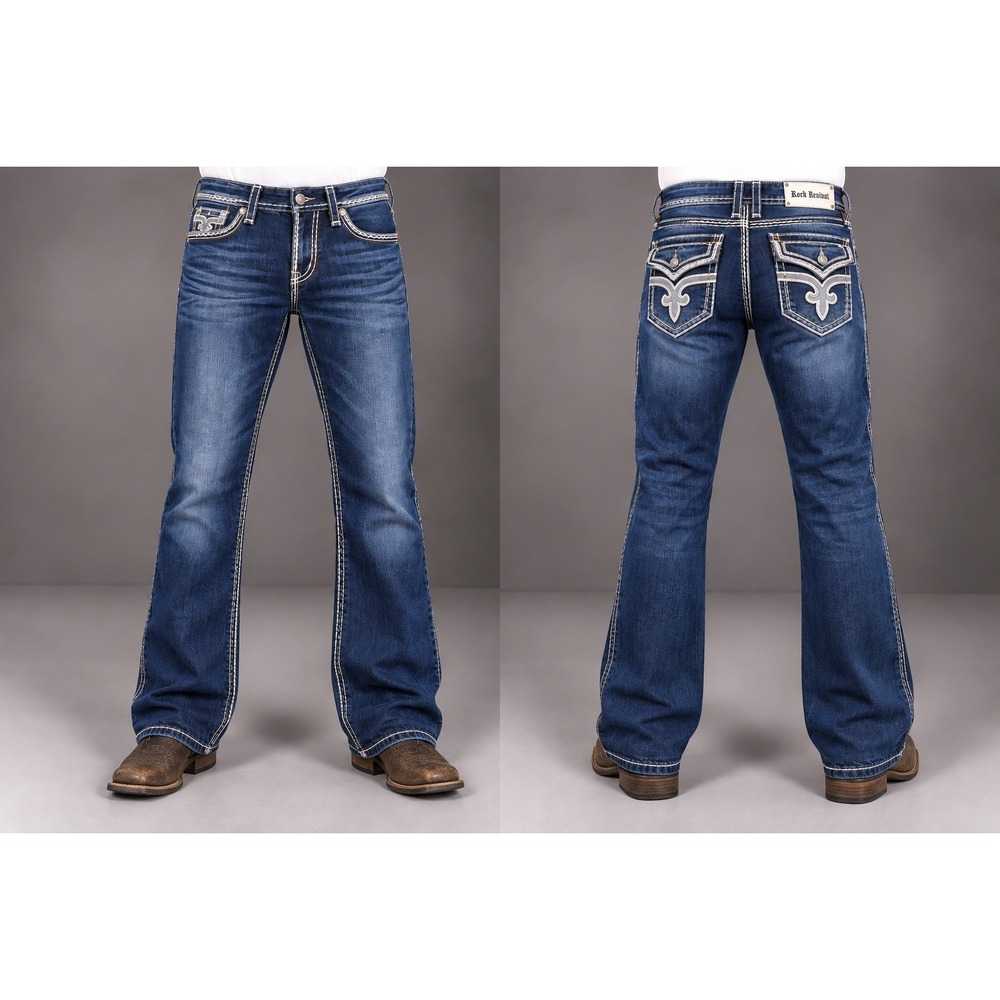 RockRevival kai staight Jeans womens 29x31 Blue dark Wash 5-Pocket whiskers nwot